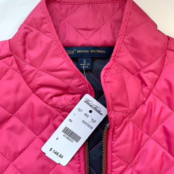 NWT Brooks Brothers Pink Quilted Jacket sz 0 XS / SM - Picture 2 of 15